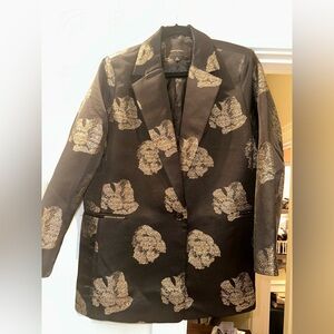 Banana Republic Women's black &  shimmer gold Floral Blazer- size 18 new w/o tag